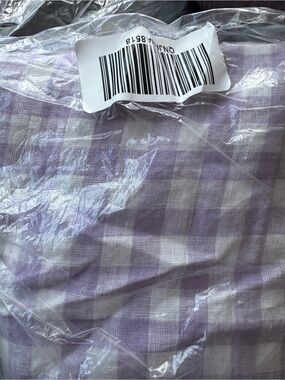 Quince Organic European Linen Gingham Sham - queen/standard - Orchid Lavender